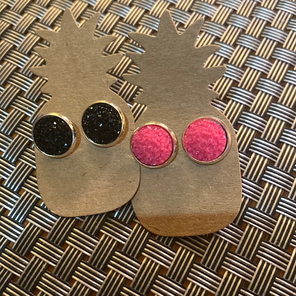 New Earrings- Pink and black sets